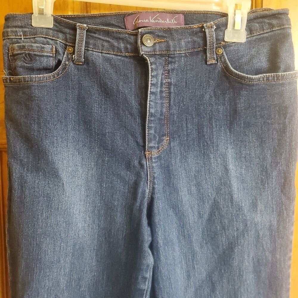 Gloria Vanderbilt 10P Amanda Jeans Womens Blue Petite Short Straight Leg Stretch